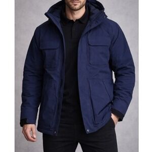 Duluth Trading Co Men's Navy Whaleback Waterproof Insulated Jacket Size L NWT
